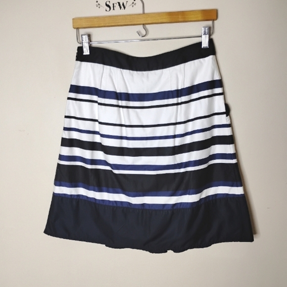 Ann Taylor A-Line Skirt 2 Collegiate Preppy Striped Cotton Old Money Aesthetic - Picture 7 of 10